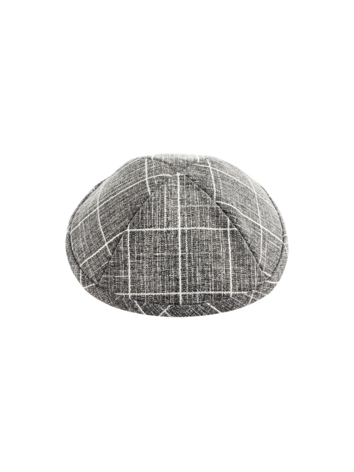 Checked Gray and White Cloth Kippah | Cloth Kippah