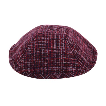 Maroon Plaid Design Cloth Kippah | Cloth Kippah