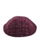 Maroon Plaid Design Cloth Kippah | Cloth Kippah