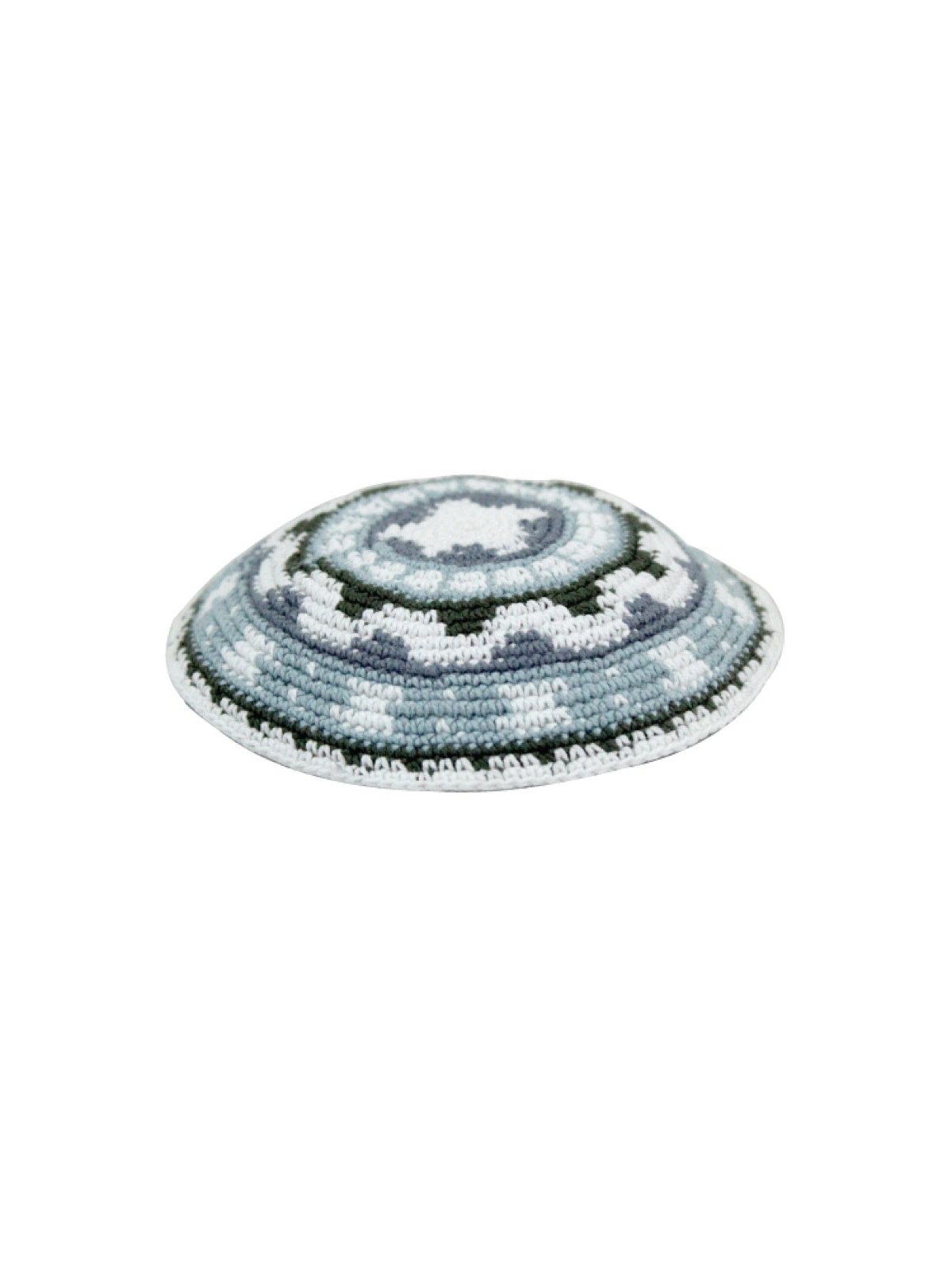 Blue Green DMC Knitted Kippah | Knitted Kippah