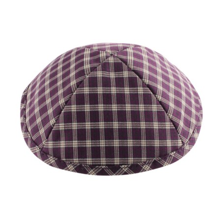 Checked Maroon Cloth Kippah | Cloth Kippah
