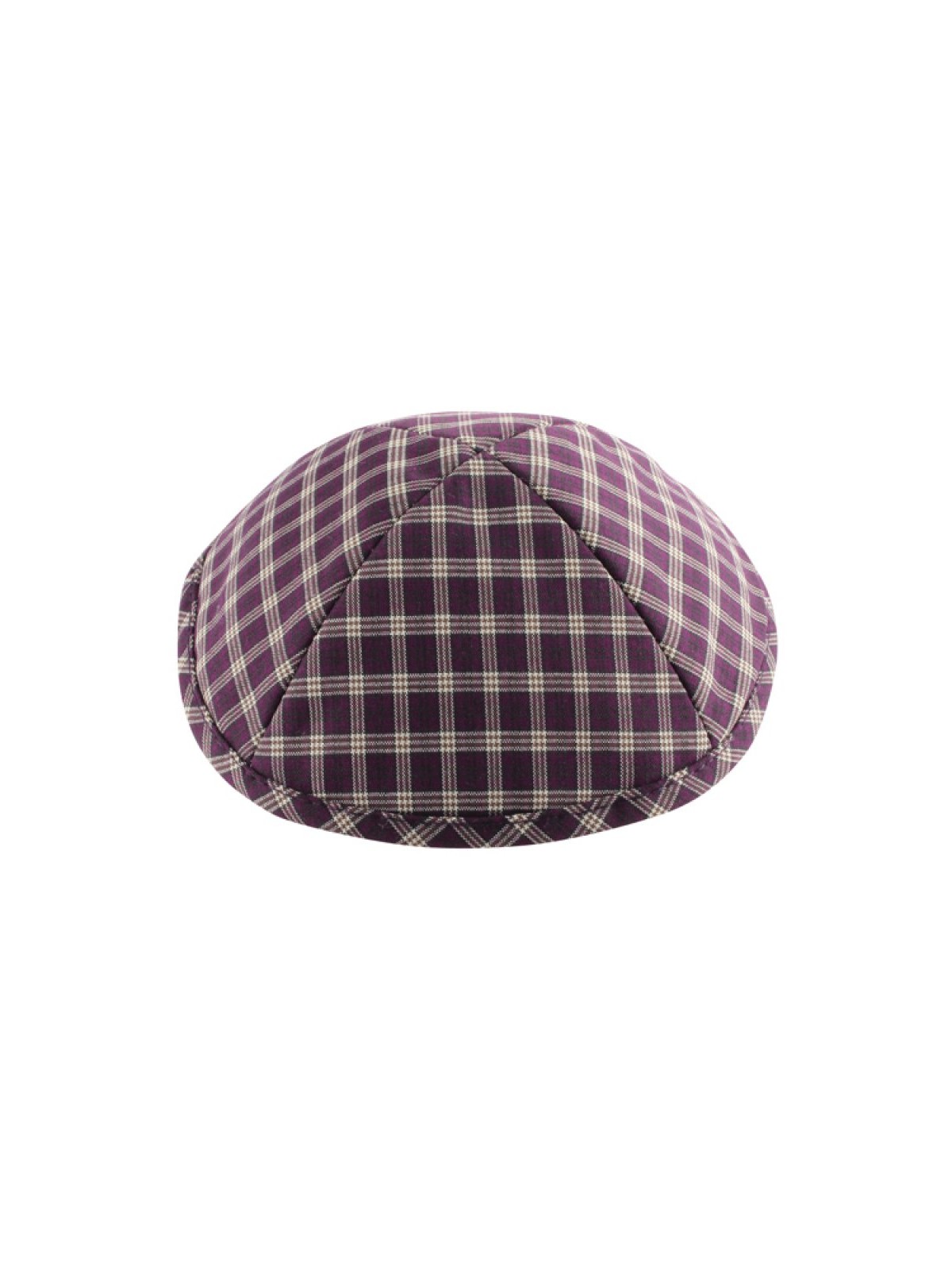 Checked Maroon Cloth Kippah | Cloth Kippah