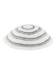 White DMC Knitted Kippah with Narrow Gray and Blue... | Knitted Kippah