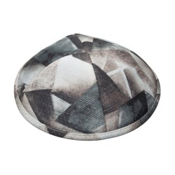Childrens Gray Geometric Design Flat Cloth Kippah | Cloth Kippah