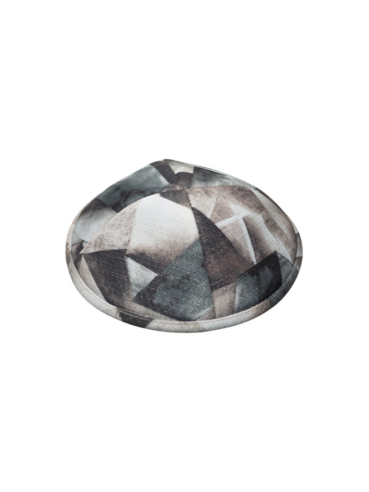 Childrens Gray Geometric Design Flat Cloth Kippah | Cloth Kippah