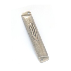 Pewter Plated Rounded Mezuzah Case Gray Color | Small Mezuzah