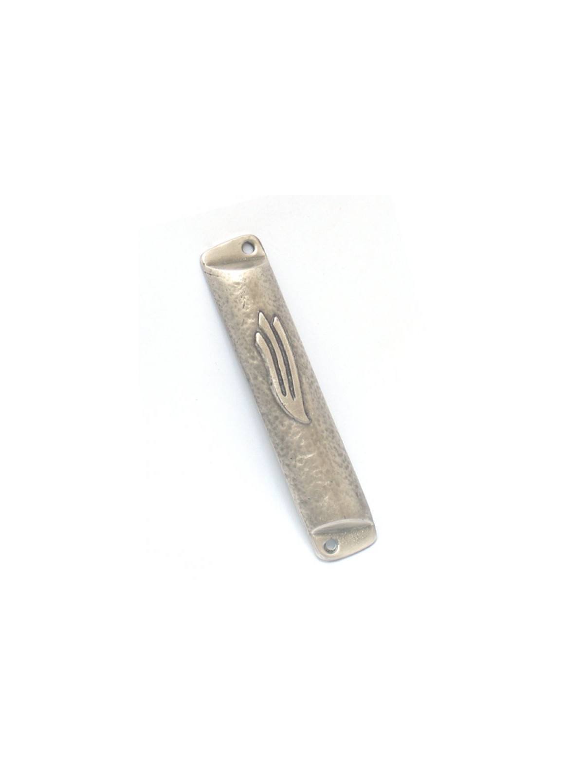 Pewter Plated Rounded Mezuzah Case Gray Color | Small Mezuzah