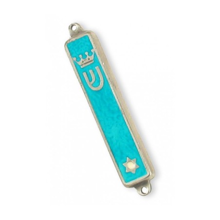 Small Gold Plated Mezuzah Case Crown and Star of Da... | Small Mezuzah