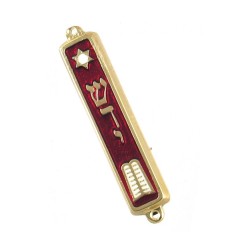 24K Gold Plated Mezuzah Case Star of David and Tora... | Small Mezuzah