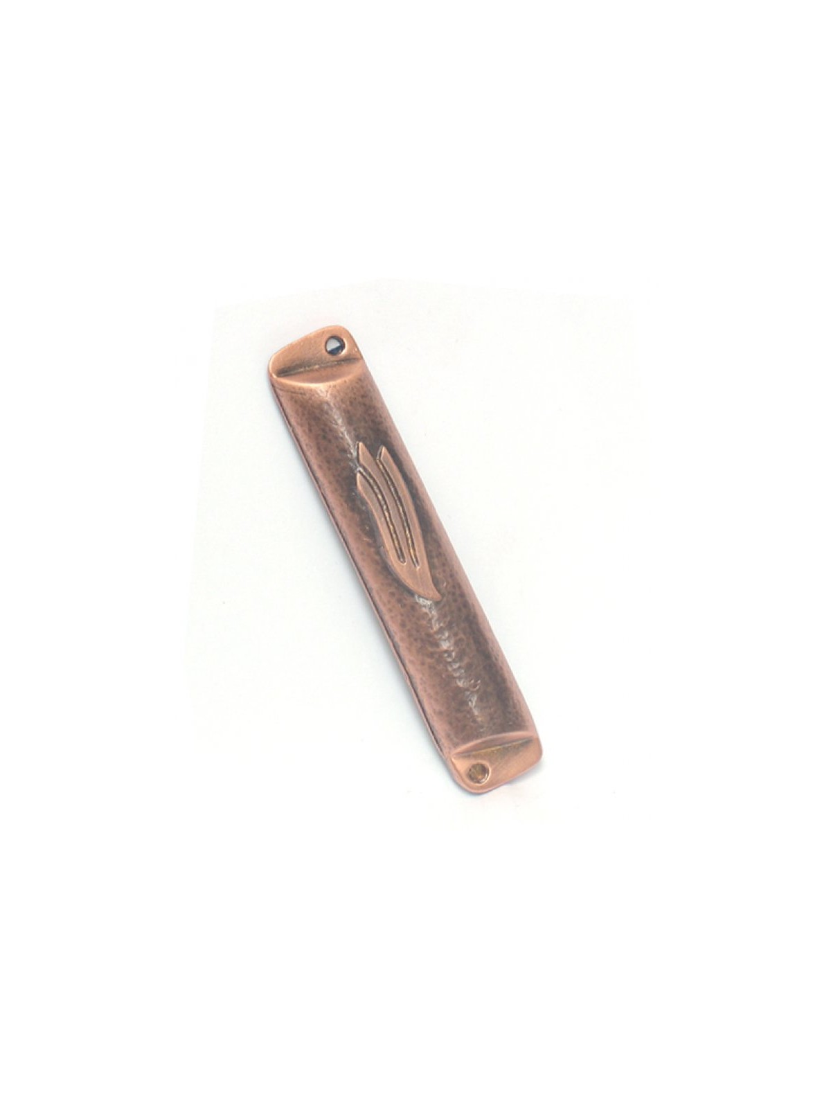 Pewter Plated Rounded Mezuzah Case Copper Color | Small Mezuzah