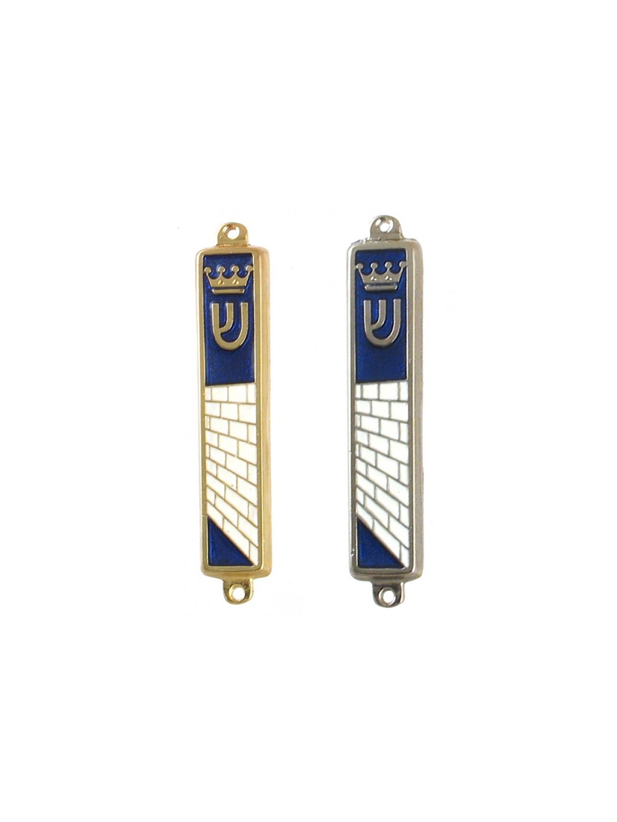 Small Mezuzah Case Crown and Kotel Western Wall Des... | Small Mezuzah