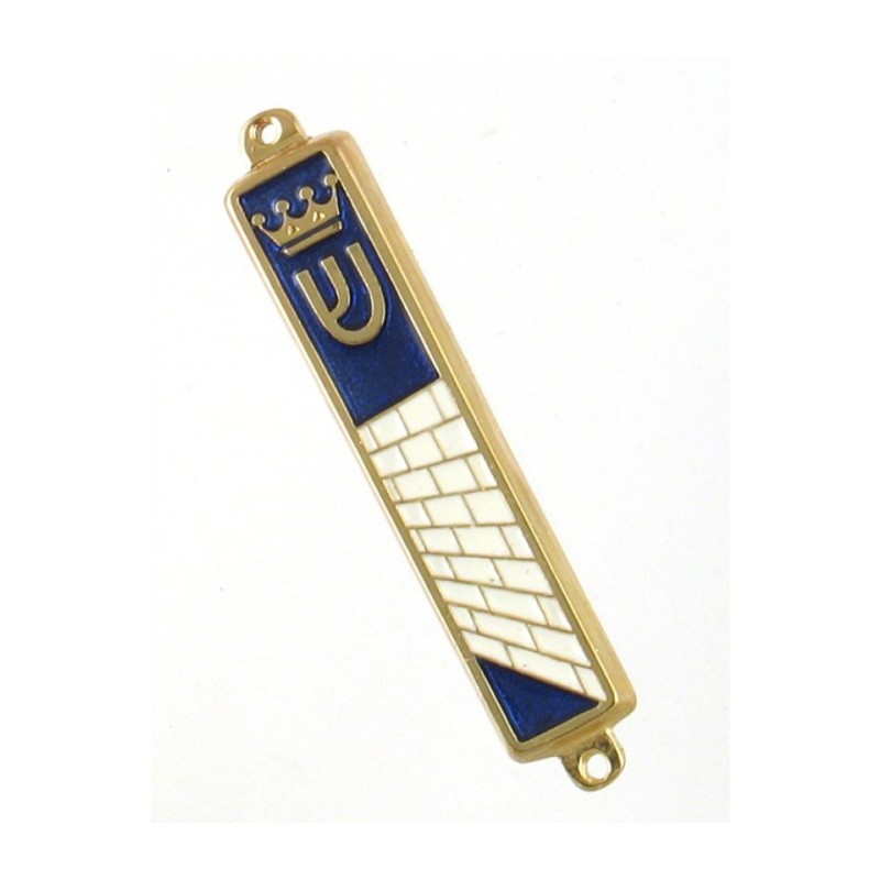 Small Mezuzah Case Crown and Kotel Western Wall Des... | Small Mezuzah