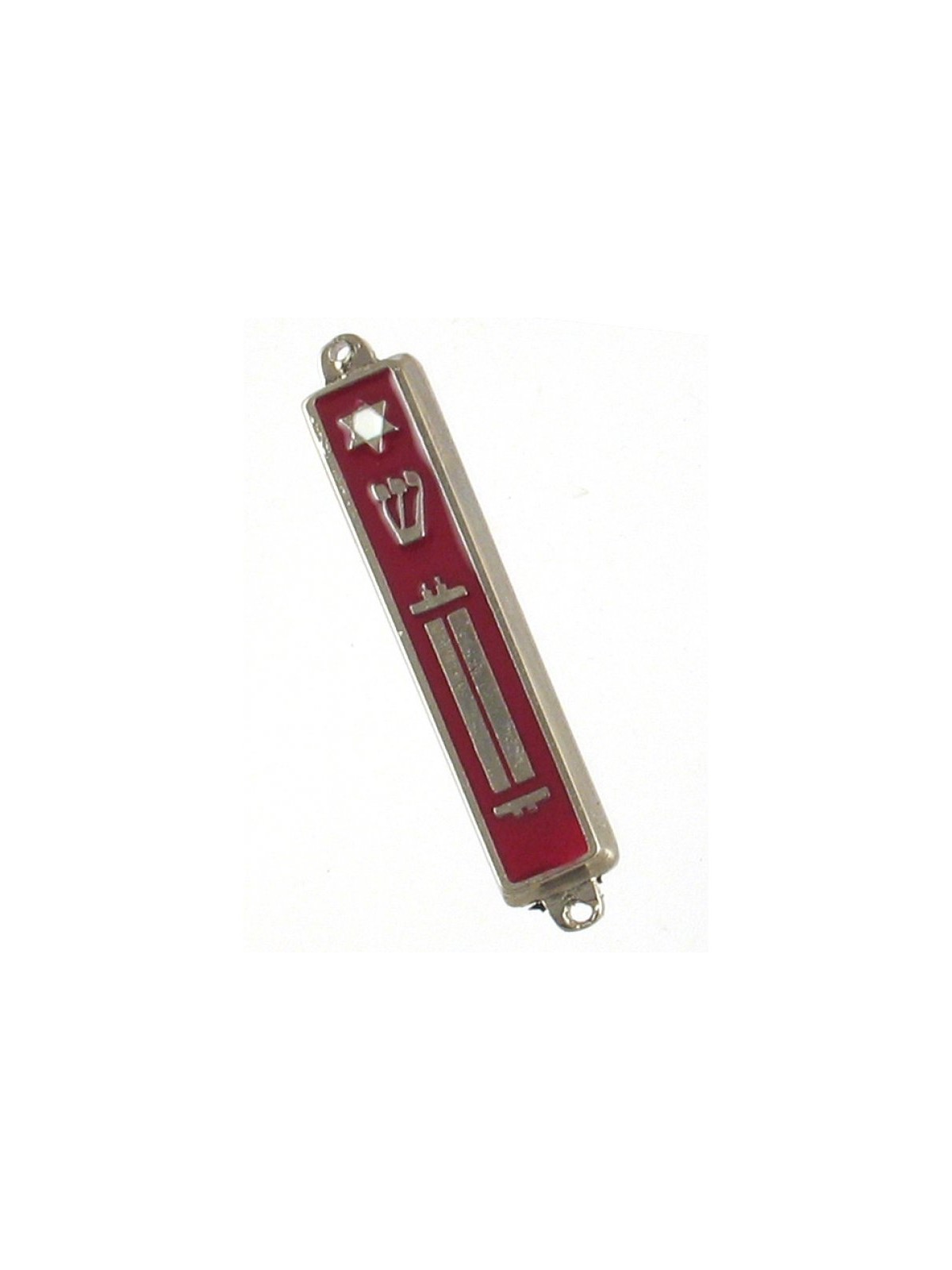 Small Metal and Enamel Mezuzah Case Star of David a... | Small Mezuzah