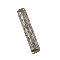 Pewter Plated Mezuzah Case Swirl Design | Small Mezuzah