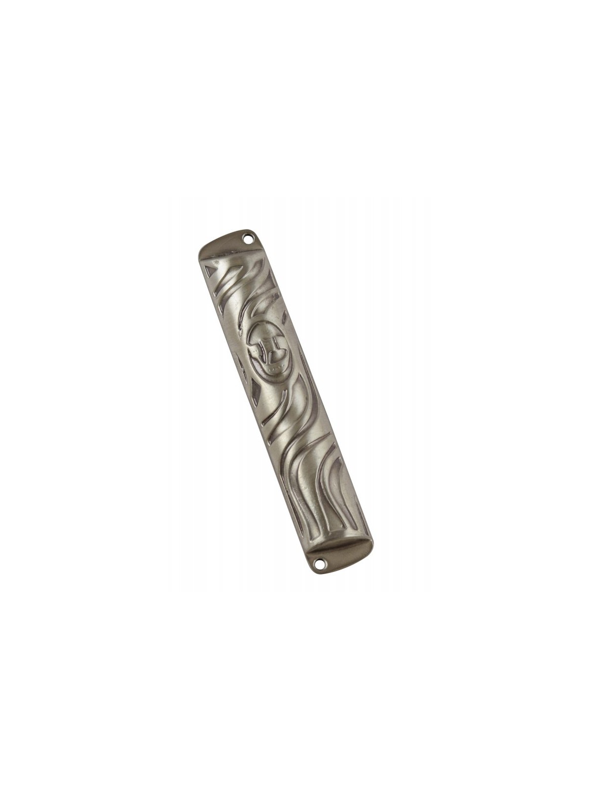 Pewter Plated Mezuzah Case Swirl Design | Small Mezuzah
