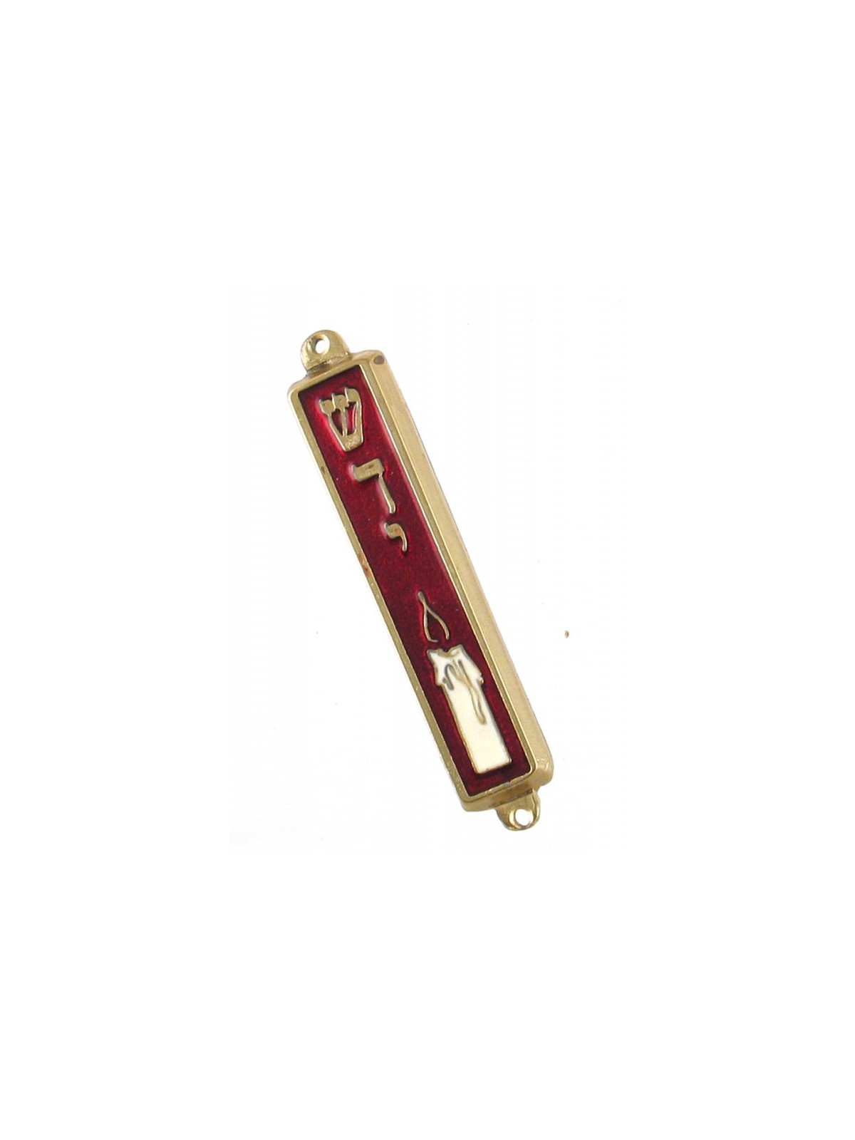 Small Gold Plated Metal Mezuzah Case Candle Design ... | Small Mezuzah