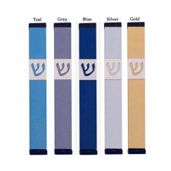 Agayof Pillar Mezuzah Case with Angular Shin in Dar... | Small Mezuzah