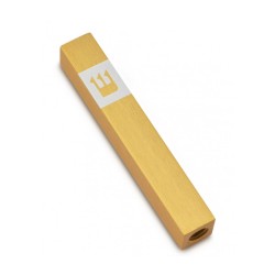 Adi Sidler Mini Mezuzah Case Crown Shin Design Gold | Small Mezuzah