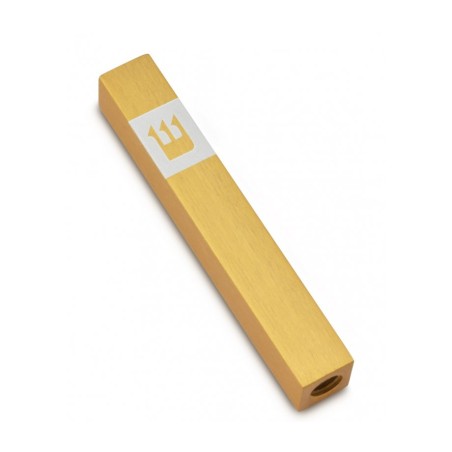Adi Sidler Mini Mezuzah Case Crown Shin Design Gold | Small Mezuzah