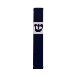 Agayof Pillar Mezuzah Case with Curving Shin in Dar... | Small Mezuzah