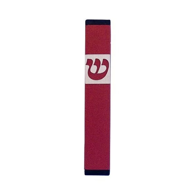 Agayof Pillar Mezuzah Case with Curving Shin in Dar... | Small Mezuzah