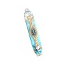 Pewter Mezuzah Light Blue by Ester Shahaf | Small Mezuzah
