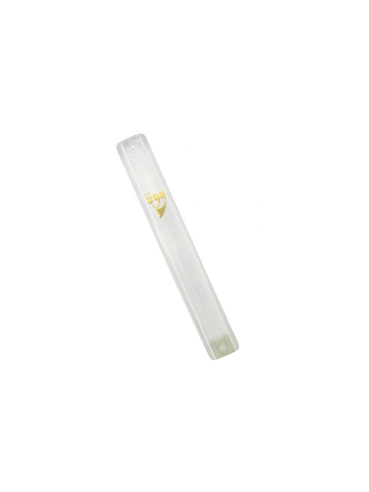 Clear Plastic Lucite Transparent Mezuzah Case Gol... | Plastic Mezuzah