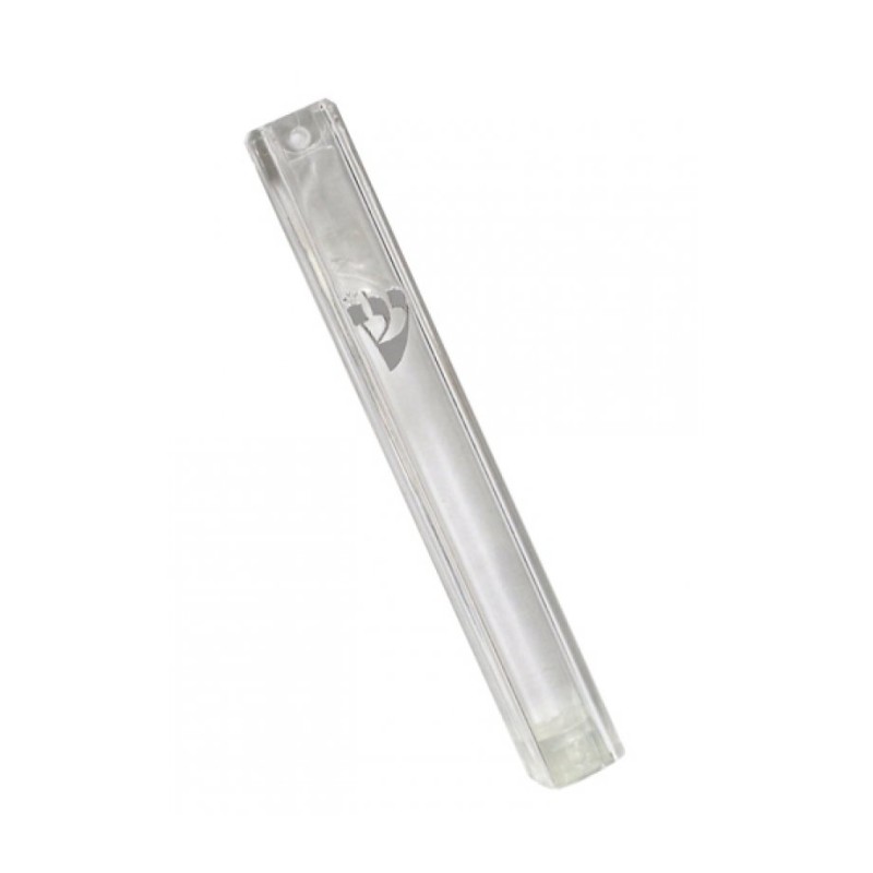 Clear Plastic Lucite Waterproof Mezuzah Case with... | Plastic Mezuzah
