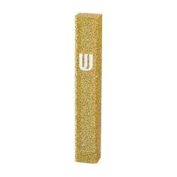 Glittering Gold Mezuzah Case of Perspex Silver Sh... | Plastic Mezuzah