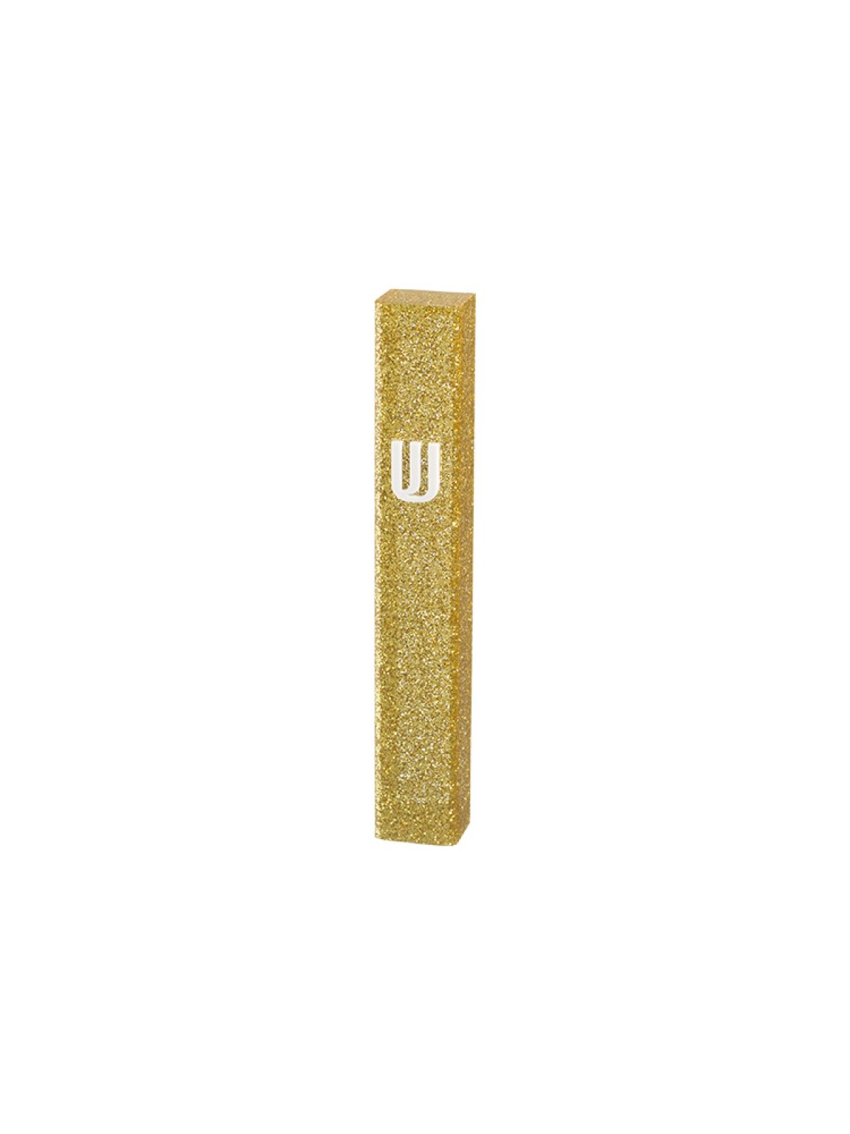 Glittering Gold Mezuzah Case of Perspex Silver Sh... | Plastic Mezuzah