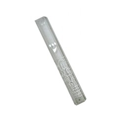 Transparent Plastic Mezuzah Case with Silver Jeru... | Plastic Mezuzah