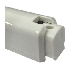 White Plastic Lucite Mezuzah Case with Gold Shin ... | Plastic Mezuzah