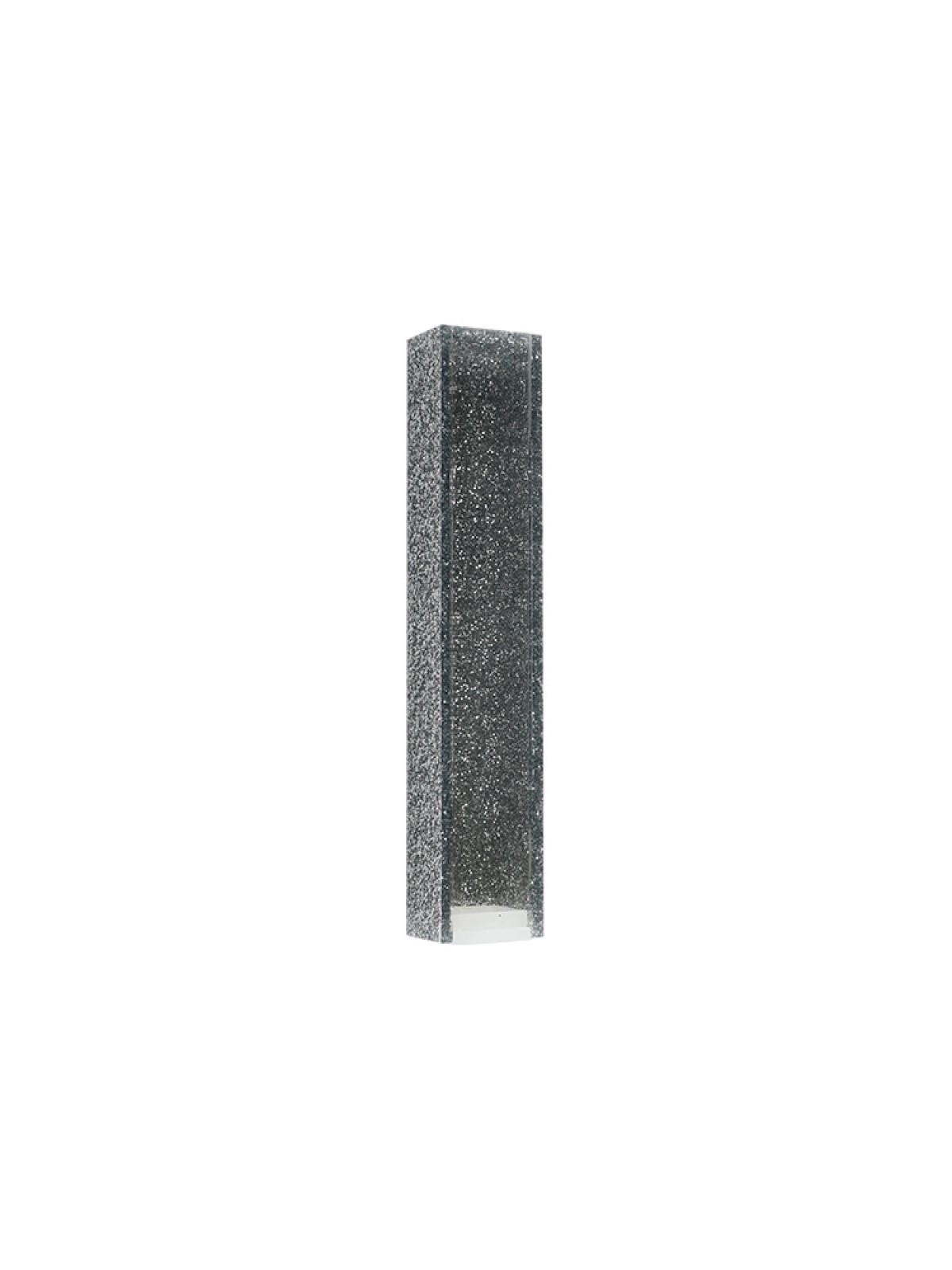 Perspex Mezuzah Case of Glittering Gray Silver Si... | Plastic Mezuzah