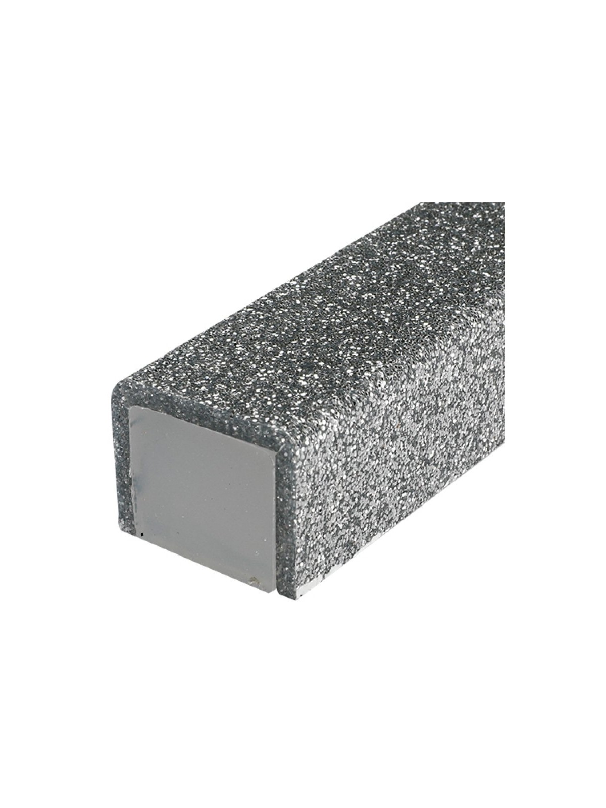 Perspex Mezuzah Case of Glittering Gray Silver Si... | Plastic Mezuzah