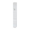 White Plastic Mezuzah Case with Fine Silver Strip... | Plastic Mezuzah