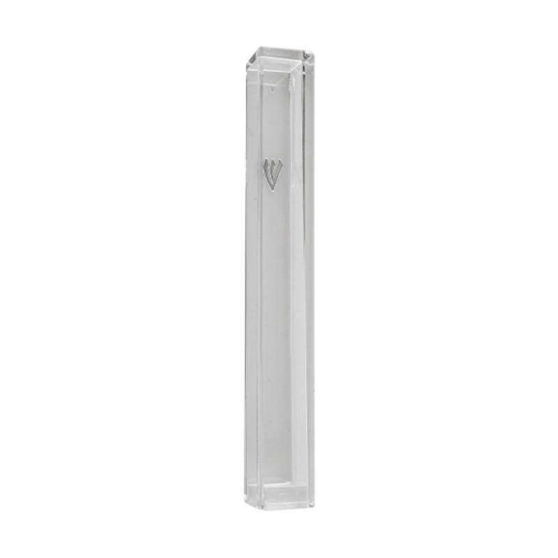 Classic Transparent Plastic Mezuzah Case %96 Silv... | Plastic Mezuzah