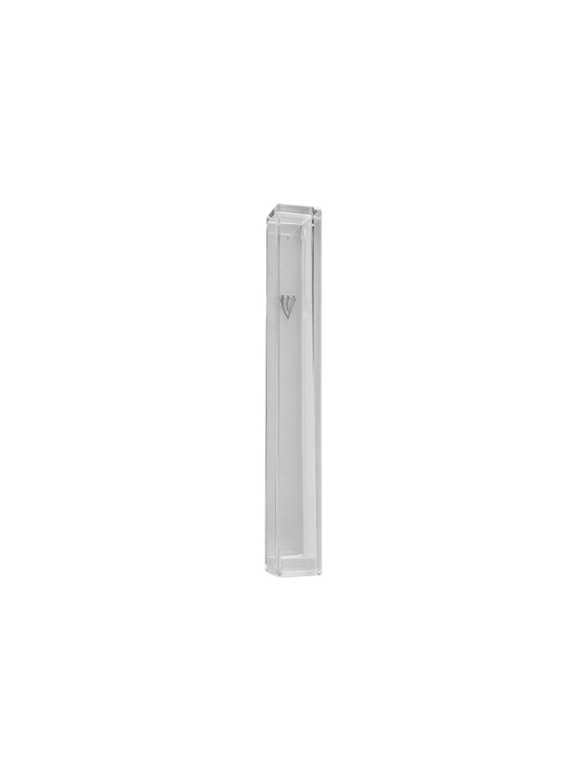 Classic Transparent Plastic Mezuzah Case %96 Silv... | Plastic Mezuzah