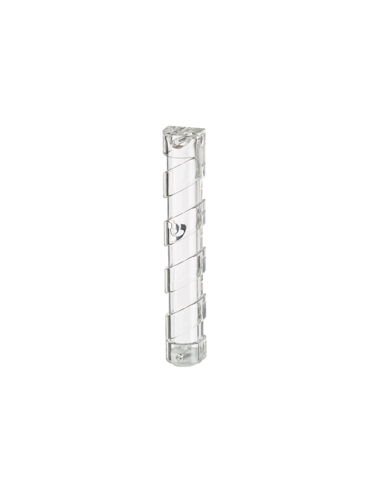 Transparent Plastic Mezuzah Case with Spiral Desi... | Plastic Mezuzah