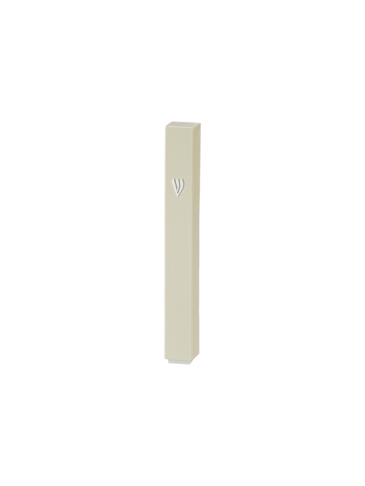 Beige Plastic Mezuzah Case Silver Shin Option for... | Plastic Mezuzah