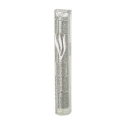 Glittering Metal Look Plastic Mezuzah Case with W... | Plastic Mezuzah