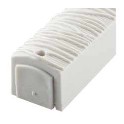 White Plastic Mezuzah Case with Thread Design Sil... | Plastic Mezuzah