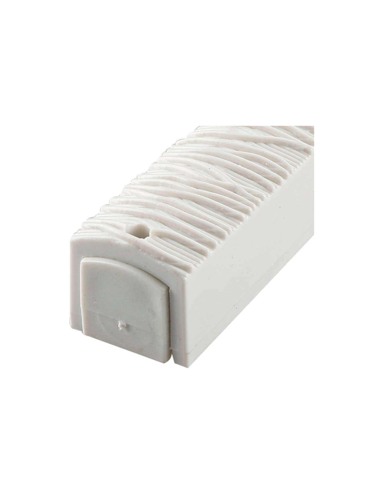 White Plastic Mezuzah Case with Thread Design Sil... | Plastic Mezuzah