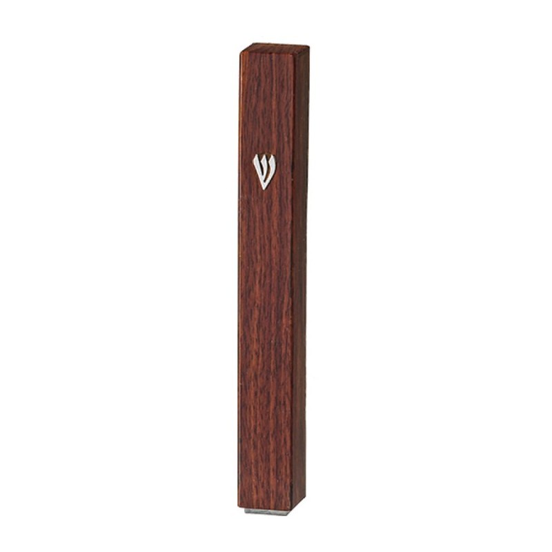 Wood like Plastic Mezuzah Case Dark Brown %96 Opt... | Plastic Mezuzah