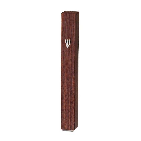 Wood like Plastic Mezuzah Case Dark Brown %96 Opt... | Plastic Mezuzah