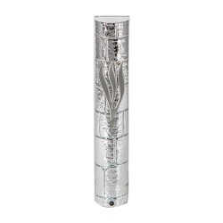 Silver Color Plastic Mezuzah Case with Western Wa... | Plastic Mezuzah