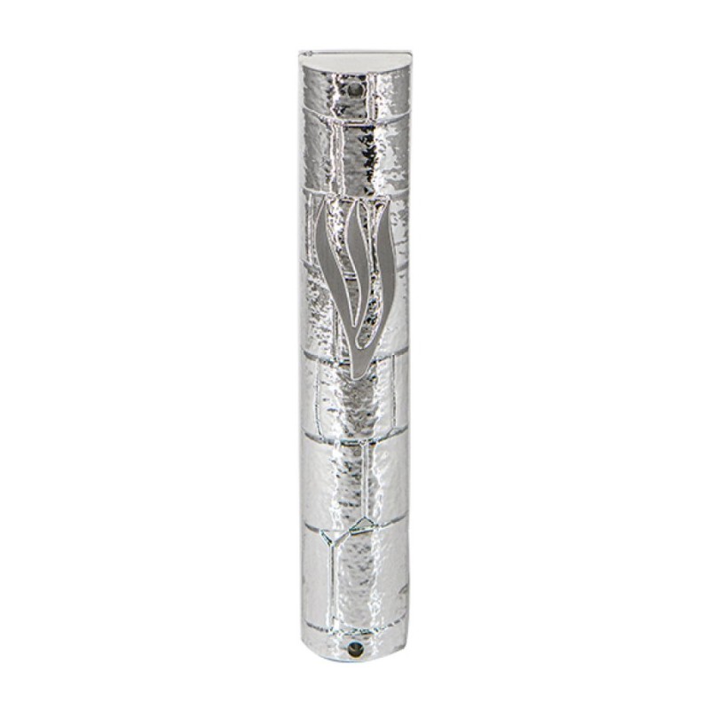 Silver Color Plastic Mezuzah Case with Western Wa... | Plastic Mezuzah