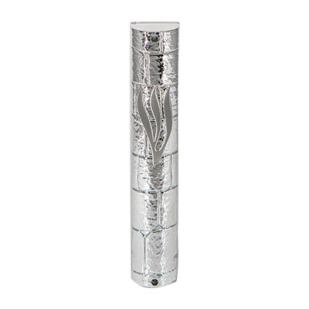 Silver Color Plastic Mezuzah Case with Western Wa... | Plastic Mezuzah