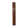 Brown Wood Look Plastic Mezuzah Case with Silver ... | Plastic Mezuzah