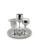 Four Piece Havdalah Set Hammered Nickel Plate Metal | Havdalah Sets
