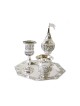 Silver Plated 4 Piece Havdalah Set Geometric Design | Havdalah Sets